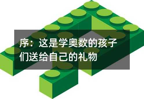 序:这是学奥数的孩子们送给自己的礼物