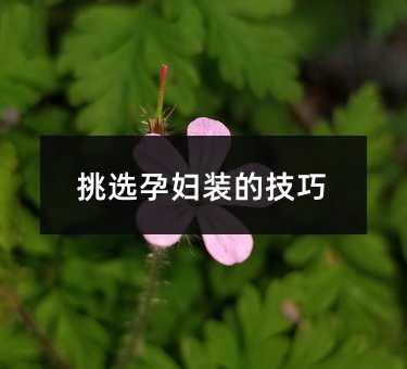 挑选孕妇装的技巧