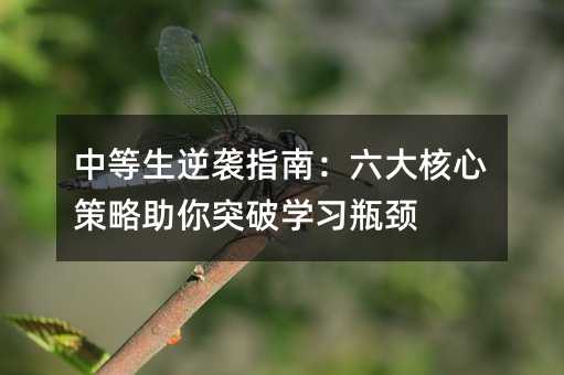 中等生逆袭指南:六大核心策略助你突破学习瓶颈