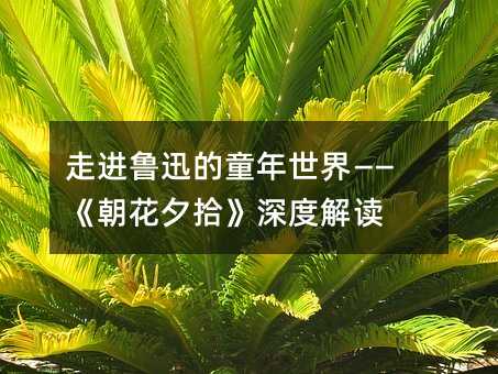 走进鲁迅的童年世界——《朝花夕拾》深度解读