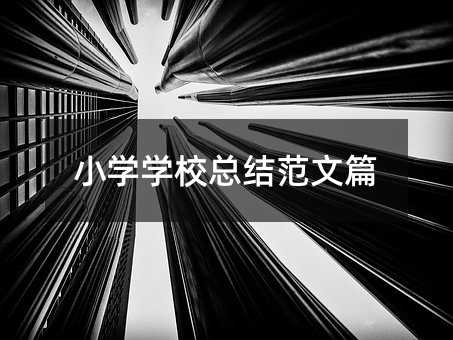 小学学校总结范文篇