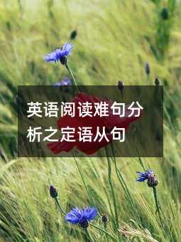 英语阅读难句分析之定语从句