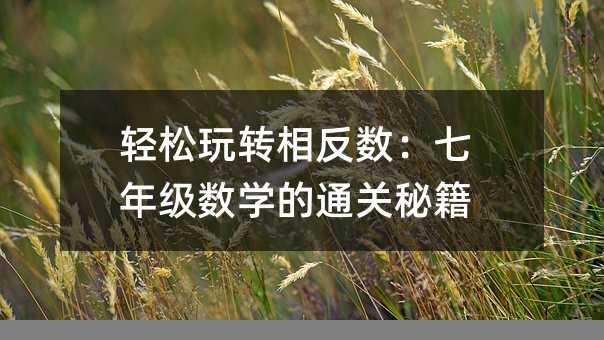 轻松玩转相反数:七年级数学的通关秘籍