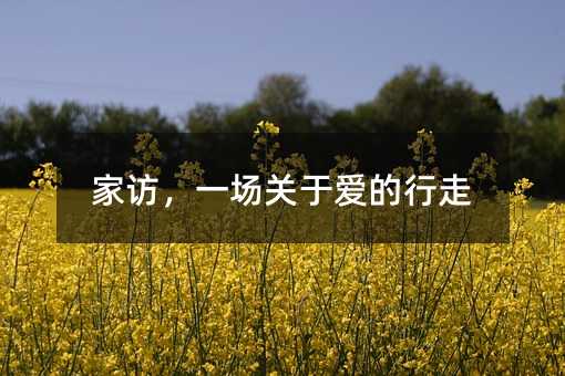 家访,一场关于爱的行走